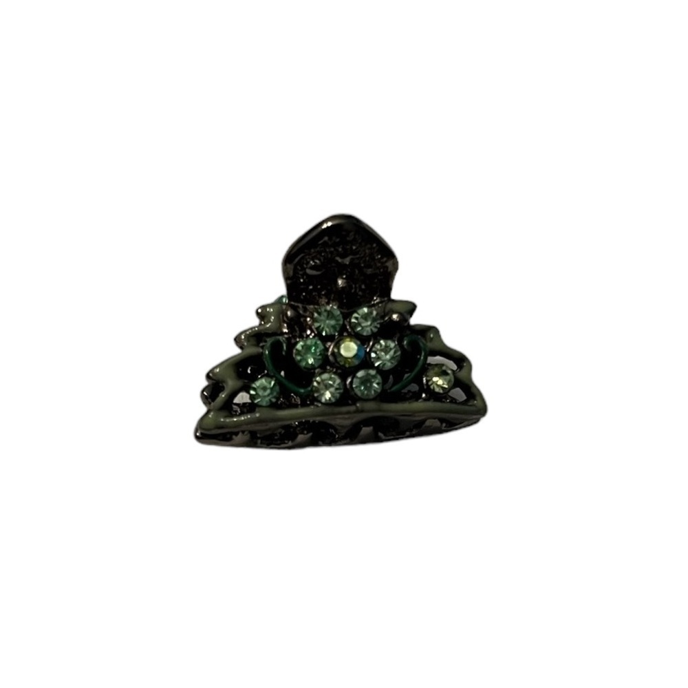 Green Rhinestone Hair Clip Claw – Sparkly Statement Hair Accessory